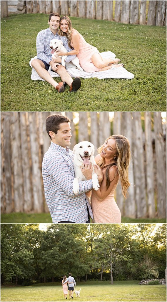 Kimberly Martindale Photography / Moss Wright Park / Bowen-Campbell House / Anniversary / Couples / Orange Dress / White Brick Wall / What to Wear / Family Photo Shoot / How to Dress / Pictures in the park / Dog / Pet Photography