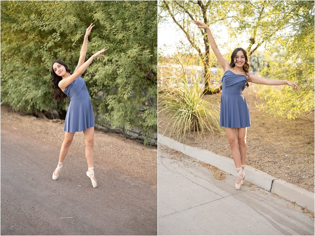 Kimberly Martindale Photography / Lifestyle Headshots / Gallatin TN Photographer / Scottsdale Phoenix Arizona / dance photography /teenager / high school / purple dance dress / pointe / pointe shoes