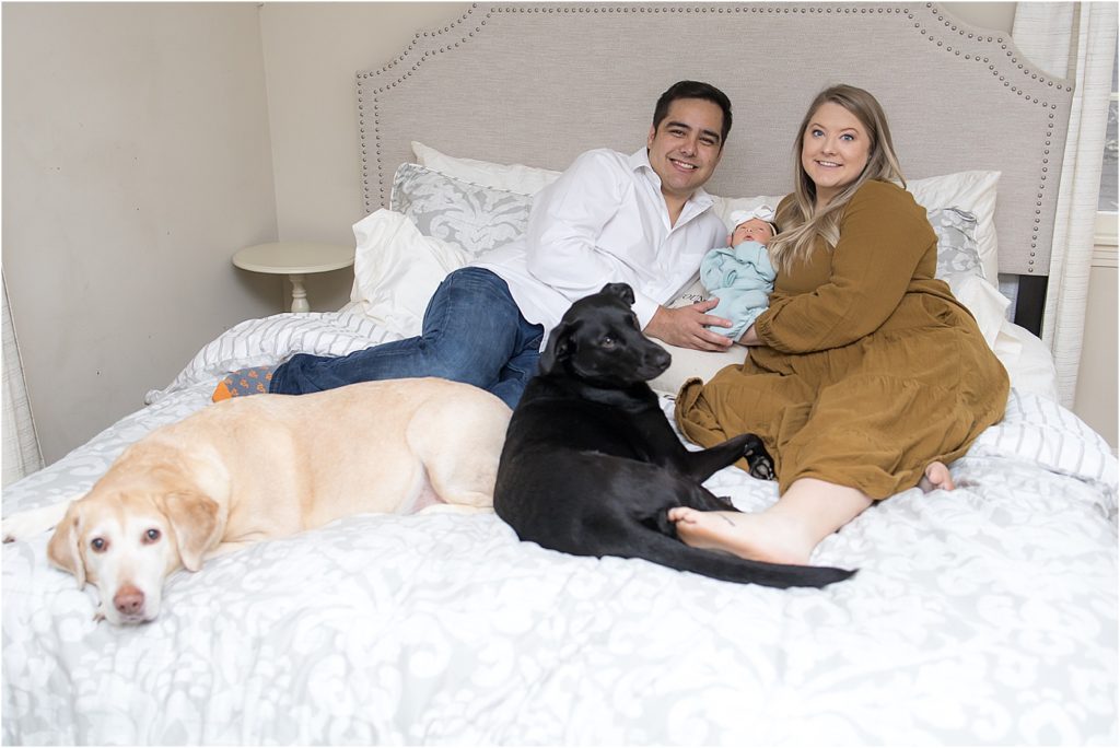 Kimberly Martindale Photography, In-Home Lifestyle Newborn Session, Nashville TN, baby, newborn photography, welcome home, family with dogs, Gallatin TN Photographer, Nashville TN Photographer, nursery, booties and bow, family photography